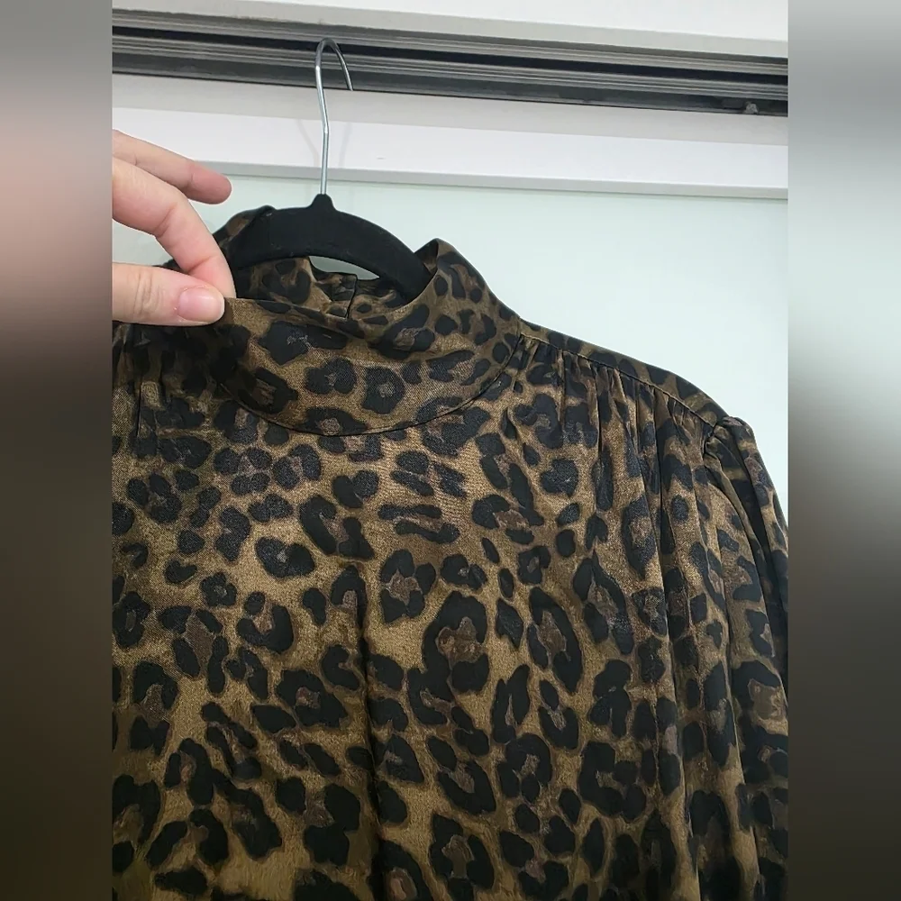 ZARA WOMAN ANIMAL PRINT SHIRT Top Blouse Leopard - Picture 16 of 16
